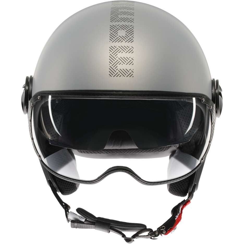 Momo Design FGTR EVO Hip Motorrad Jethelm Mattgrau Cerulean Grau