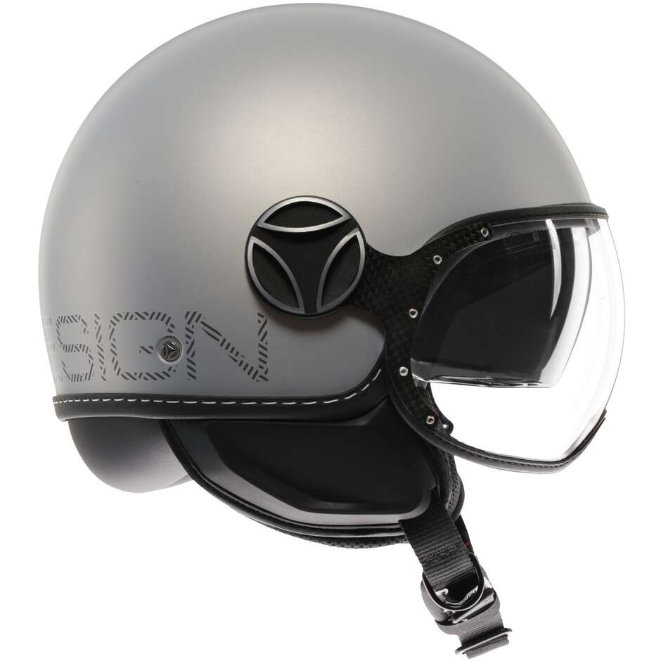 Momo Design FGTR EVO Hip Motorrad Jethelm Mattgrau Cerulean Grau