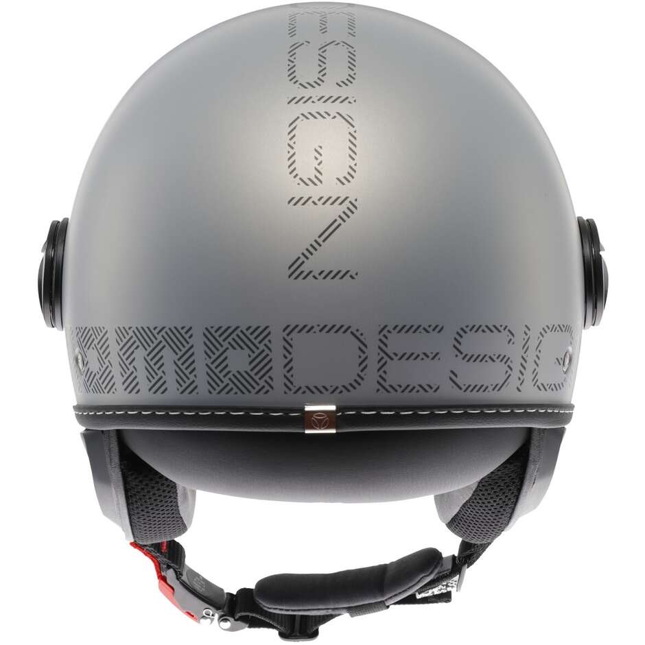 Momo Design FGTR EVO Hip Motorrad Jethelm Mattgrau Cerulean Grau