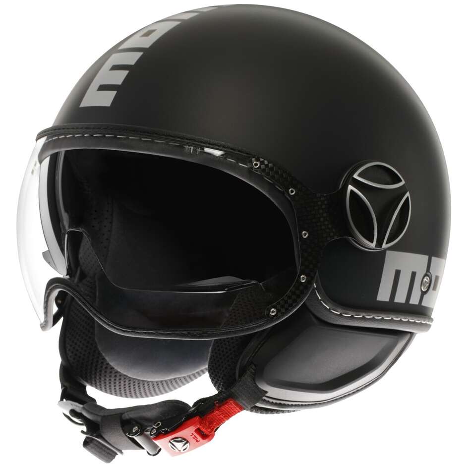 Momo Design FGTR EVO Mono Jet Motorcycle Helmet Matt Black Silver