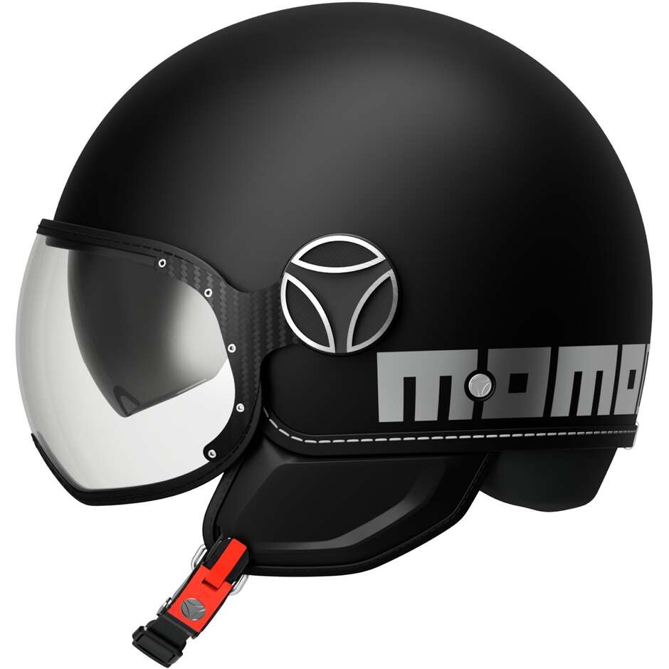 Momo Design FGTR EVO Mono Jet Motorradhelm Mattschwarz Silber