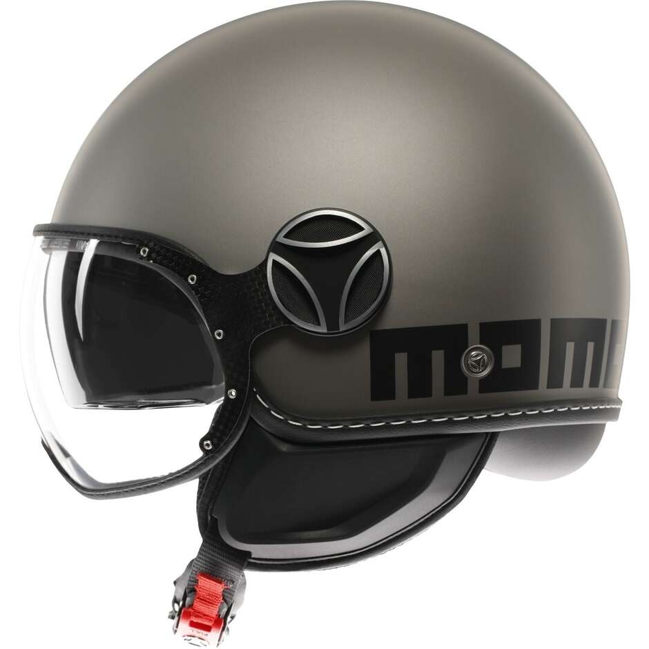 Momo Design FGTR EVO Mono Titanium Matt Black Motorcycle Jet Helmet