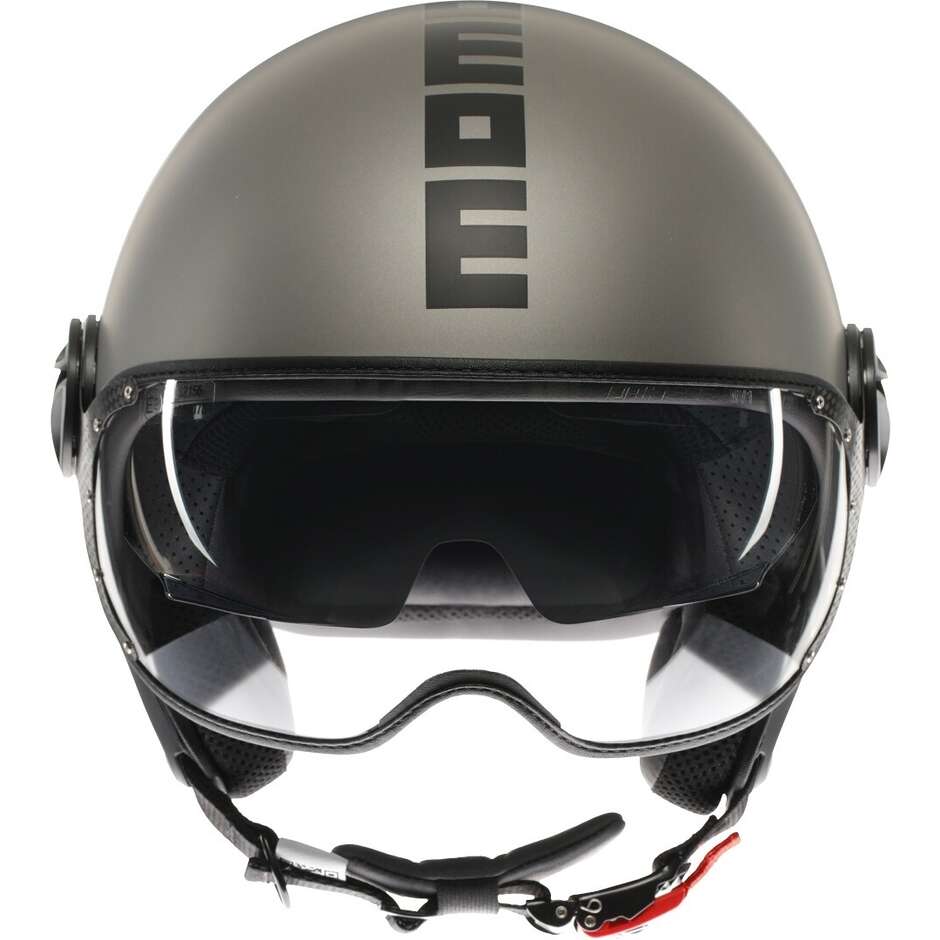 Momo Design FGTR EVO Mono Titanium Matt Black Motorcycle Jet Helmet