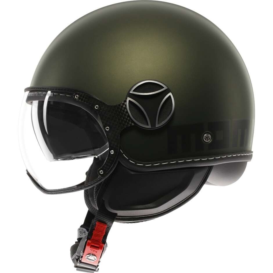 Momo Design FGTR EVO Motorrad Jethelm Mono Grün Matt Schwarz