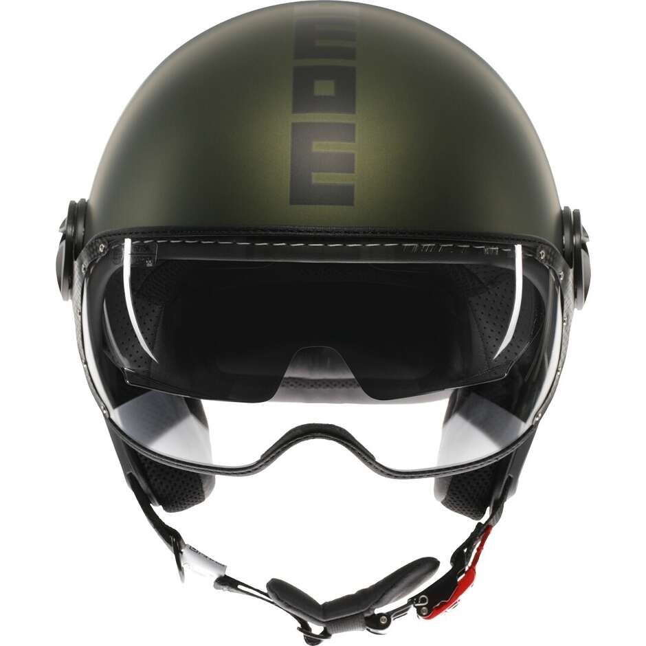 Momo Design FGTR EVO Motorrad Jethelm Mono Grün Matt Schwarz