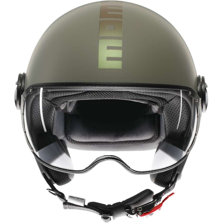 Momo Design Motorrad Jethelm FGTR CLASSIC Mono Flip Matt Grün Bronze