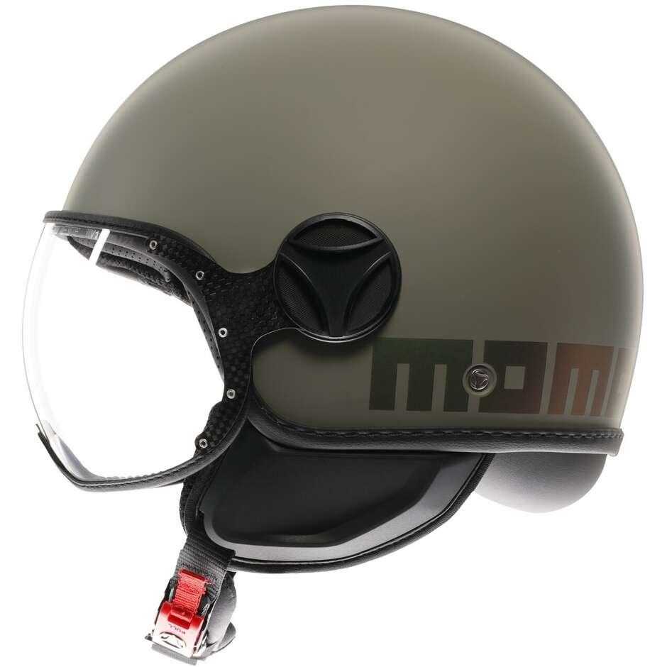 Momo Design Motorrad Jethelm FGTR CLASSIC Mono Flip Matt Grün Bronze