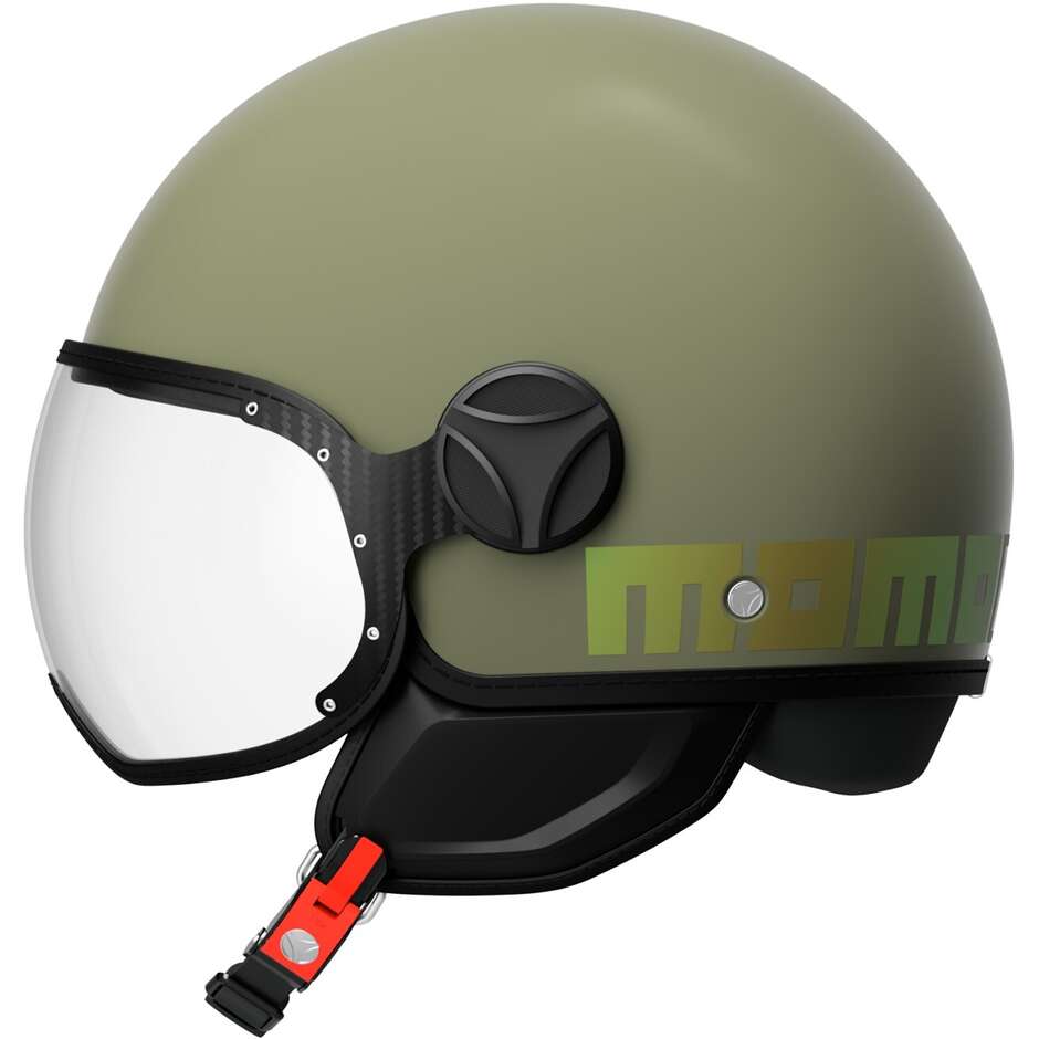 Momo Design Motorrad Jethelm FGTR CLASSIC Mono Flip Matt Grün Bronze