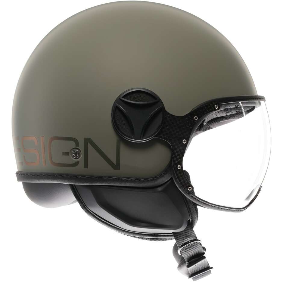 Momo Design Motorrad Jethelm FGTR CLASSIC Mono Flip Matt Grün Bronze