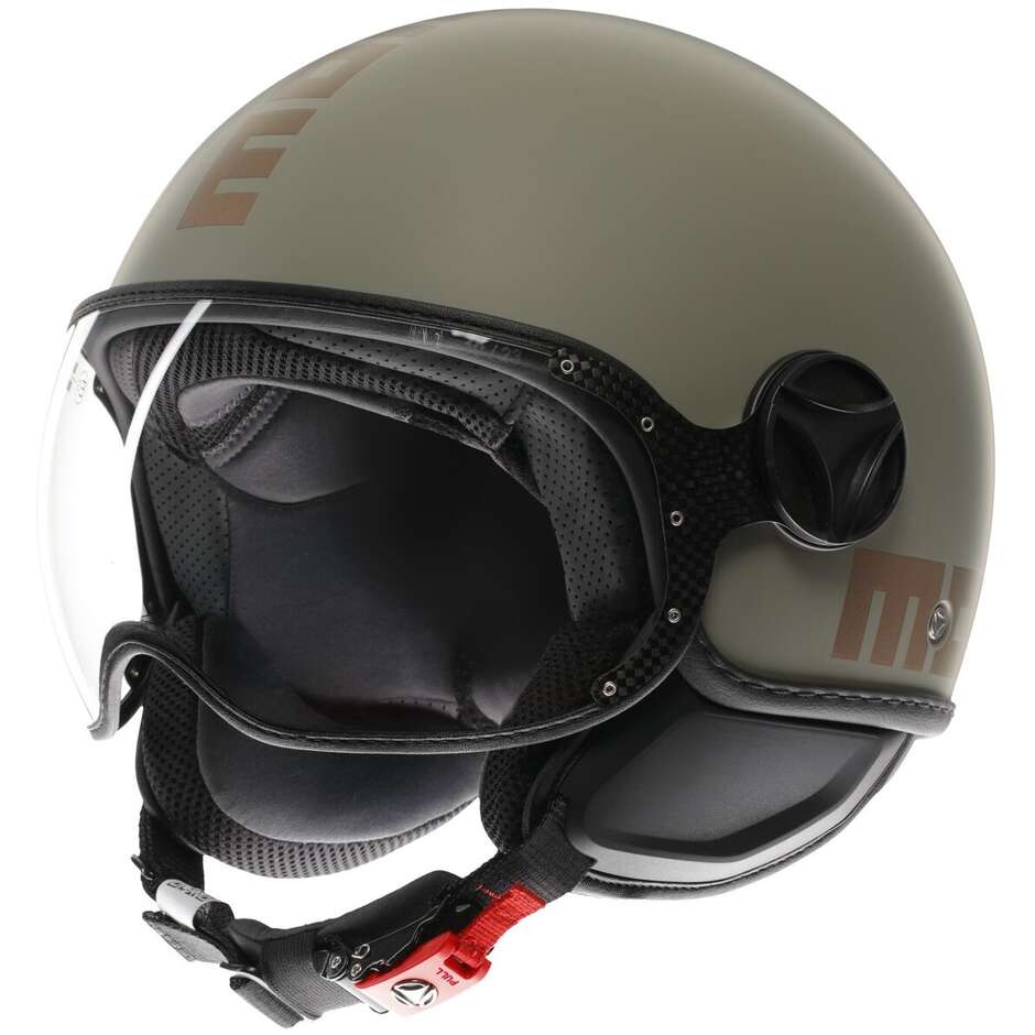 Momo Design Motorrad Jethelm FGTR CLASSIC Mono Flip Matt Grün Bronze