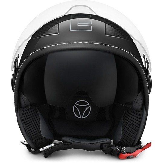 Momo Jet Moto Helmet Design Avio Pro Black Polished Carbon Outline Silver
