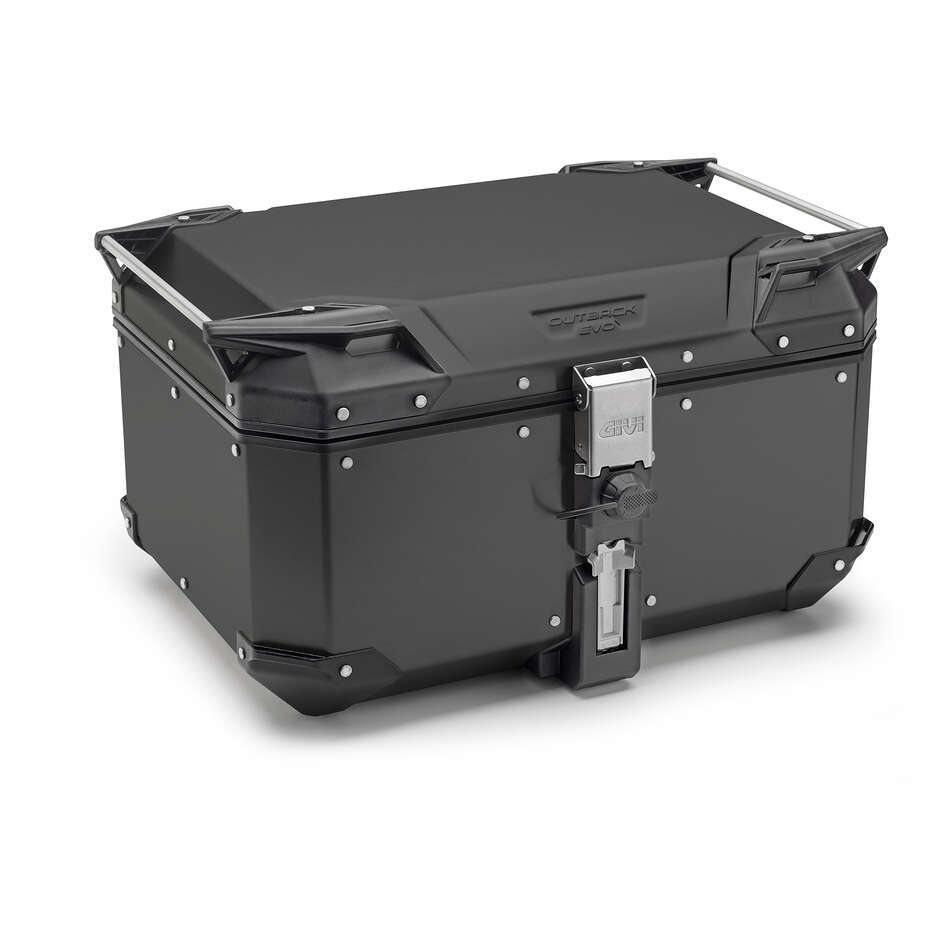 Monokey Motorcycle Top Case Givi OBK58 TREKKER OUTBACK EVO Black Aluminum 58 Liters