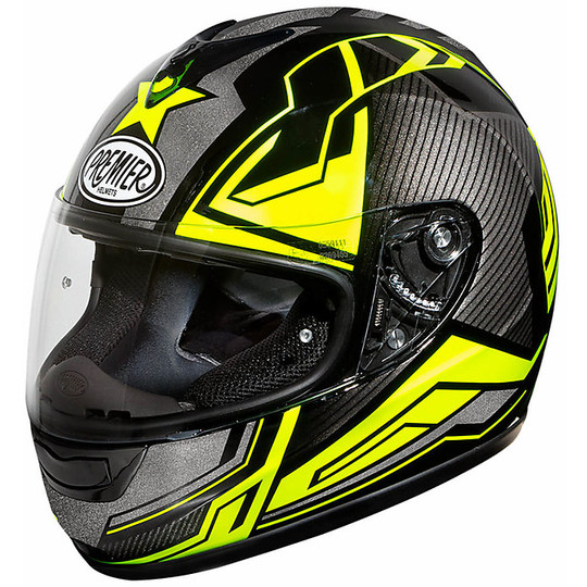 MONZA ST Y Integrale Motorcycle Helmet in Black Yellow Fluo