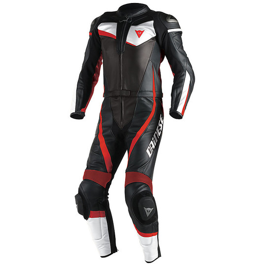 Moto-Anzug Divisible 2 Stück Dainese Veloster Black / White / Red Fluo