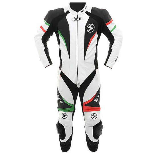 Moto Anzug Professionelle Leder perforiert Hy-Fly X8 Färbung Italien Mit Hump