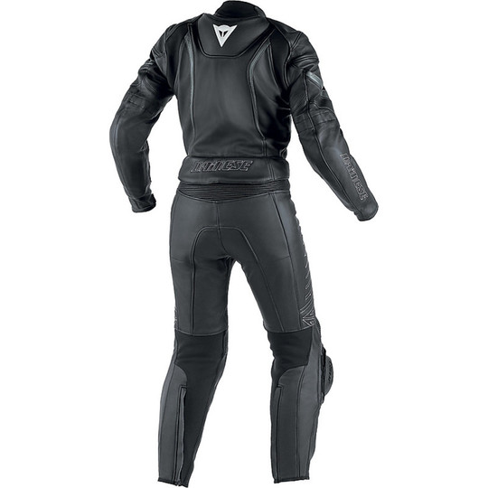 Moto Arbeitskleidung Woman Divisible Dainese Racing Leather Schwarz Anthrazit