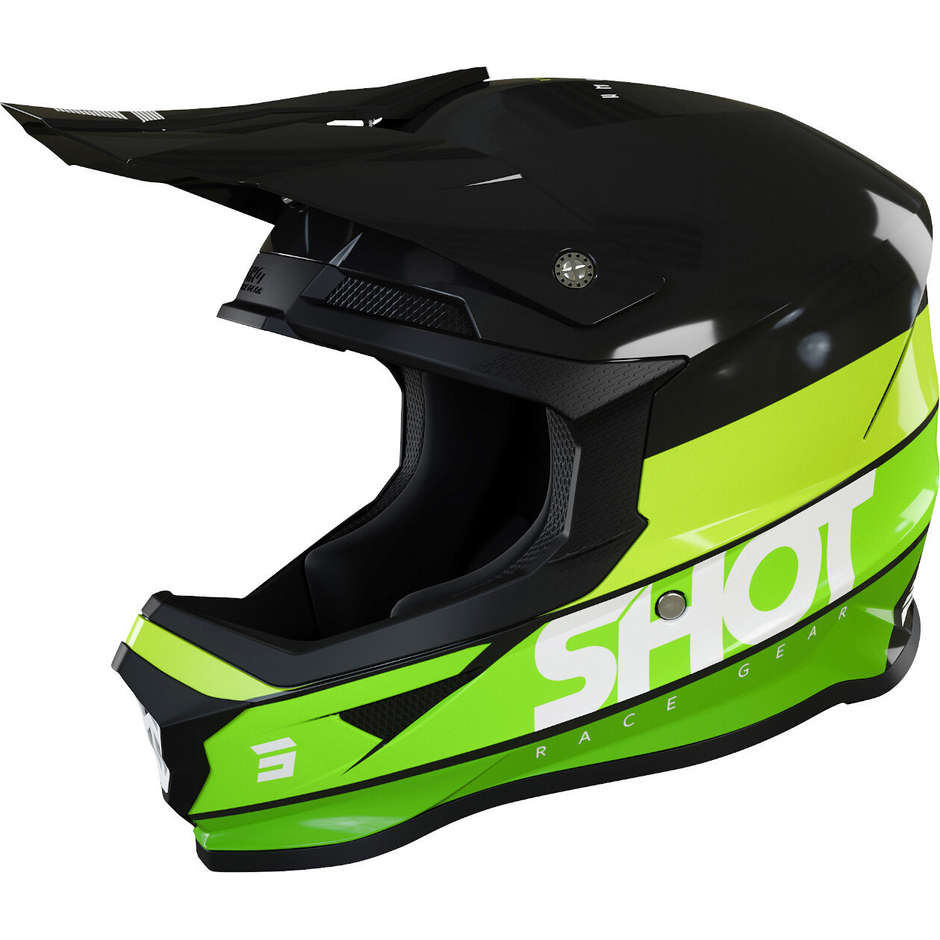 Moto Cross Enduo Helm Shot FURIOUS STORY Glossy Green