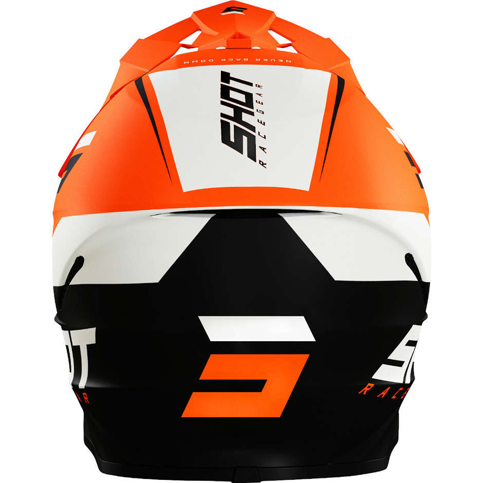 Moto Cross Enduo Helmet Shot FURIOUS CHASE NEON Matt Orange