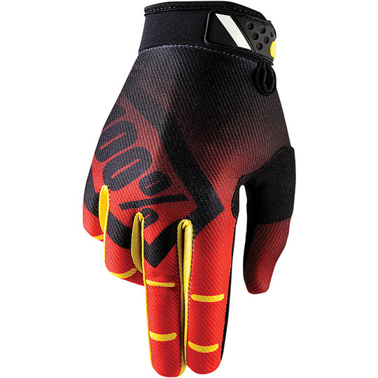 Moto Cross Enduro 100% RIDEFIT Handschuhe Roter Körper