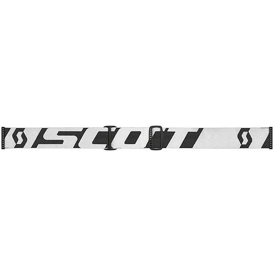 Moto Cross Enduro Brille Scott Hustle X MX Weiß Schwarz Transparente Linse