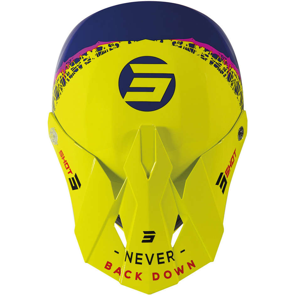 Moto Cross Enduro Child Helmet Shot Furios Storm Blue Yellow