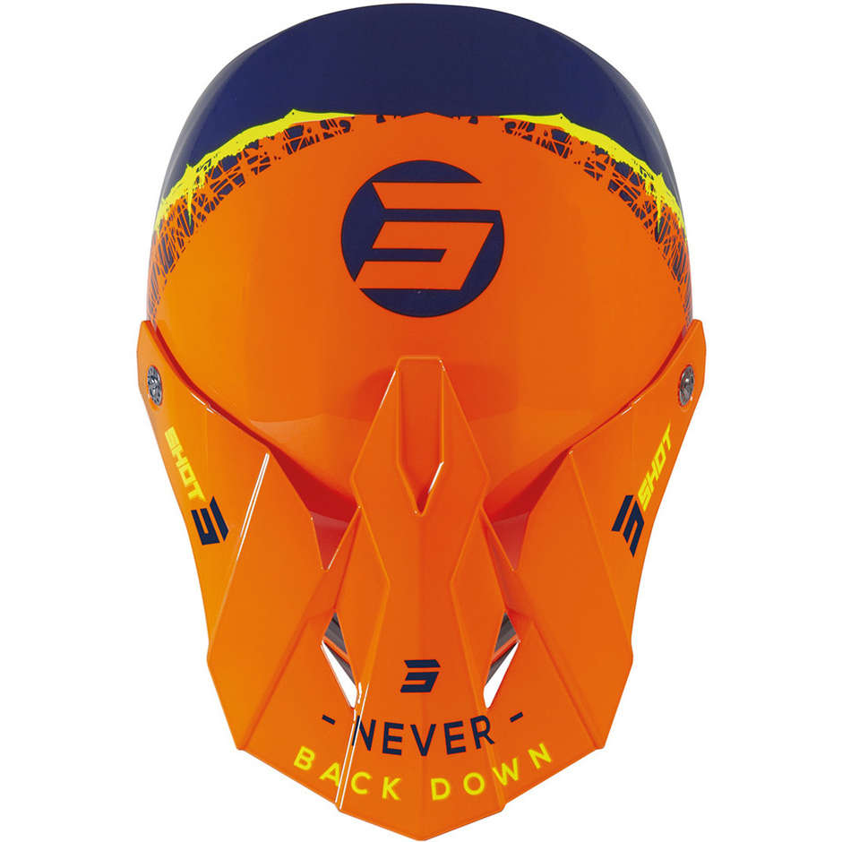 Moto Cross Enduro Child Helmet Shot Furios Storm Orange Blue