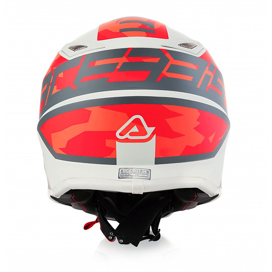 Moto Cross Enduro Children's Helmet Acerbis STEEL JUNIOR Red Gray