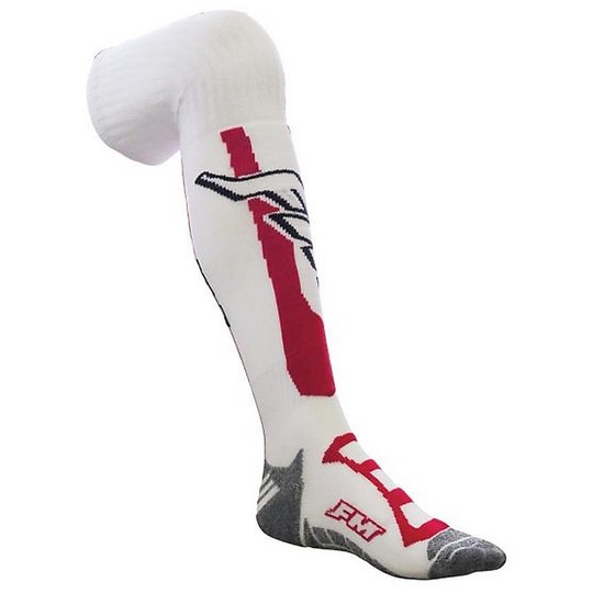 Moto Cross Enduro Fm Racing Lange Socken Weiß