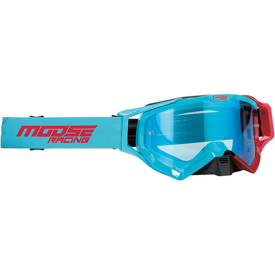 Moto Cross Enduro glasses Moose Racing XCR Hatch Blue Red