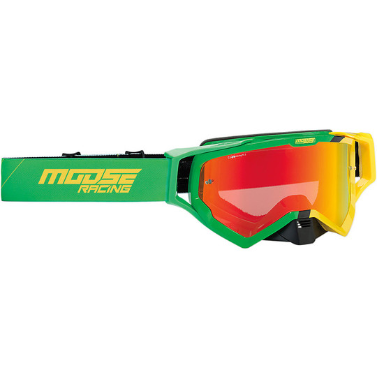 Moto Cross Enduro glasses Moose Racing XCR Hatch Green Yellow