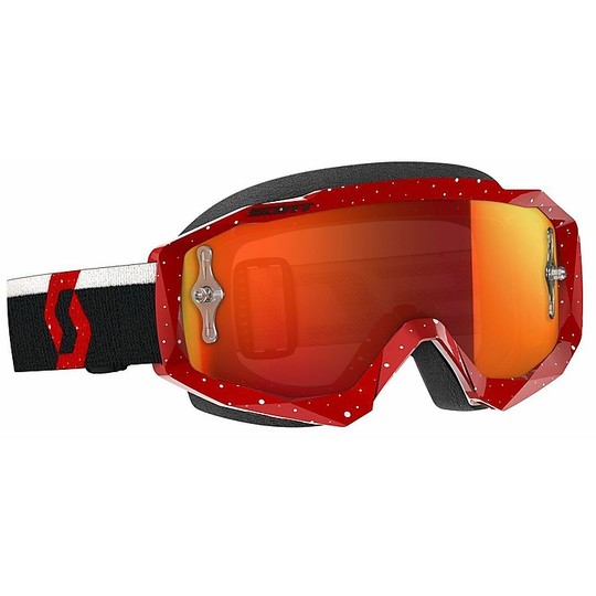 Moto Cross Enduro glasses Scott Hustle Mx Red Chrome + Clear Lens