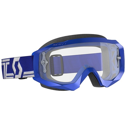 Moto Cross Enduro glasses Scott Hustle X MX Blue White Transparent lens