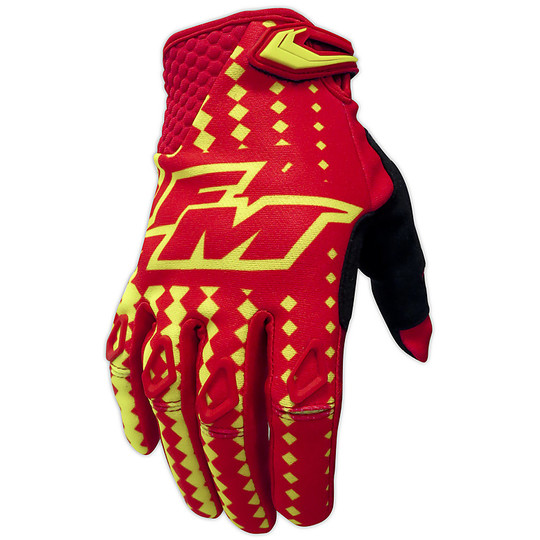 Moto Cross Enduro Gloves FM Racing Power X25 Red Yellow