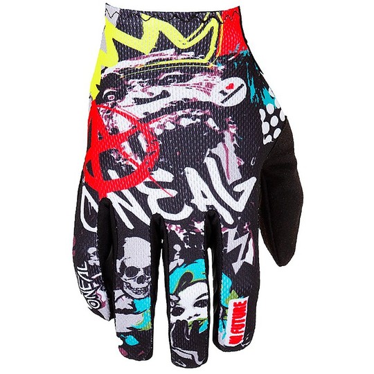 Moto Cross Enduro Gloves Oneal Matrix Rancid Multicolor