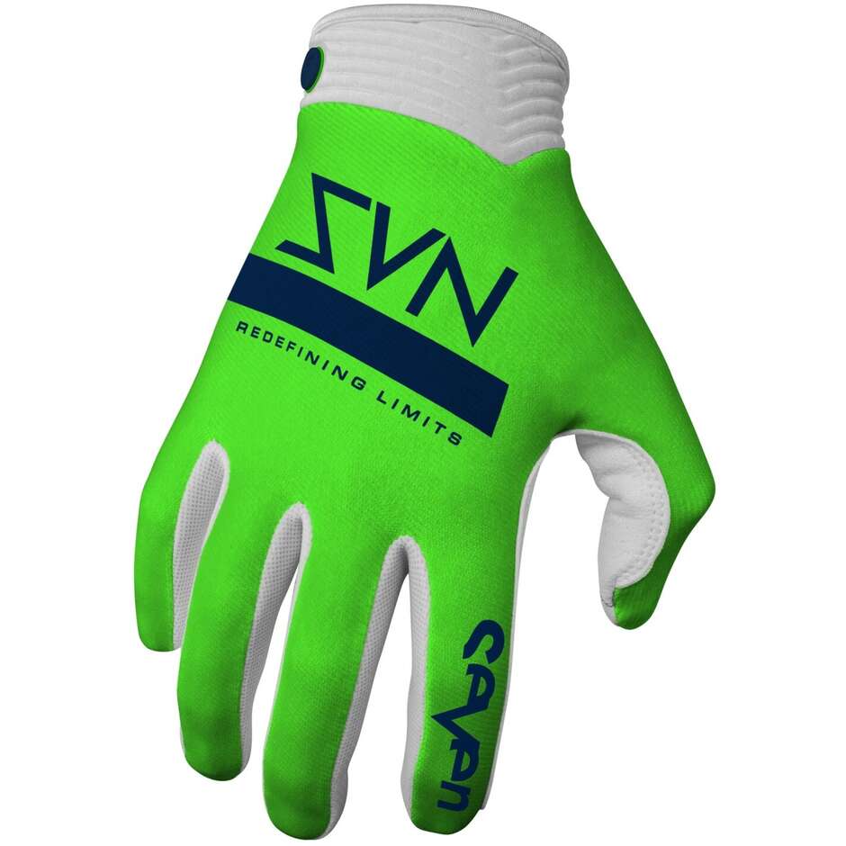 Moto Cross Enduro Gloves Seven Mx ZERO CONTOUR Green Fluo