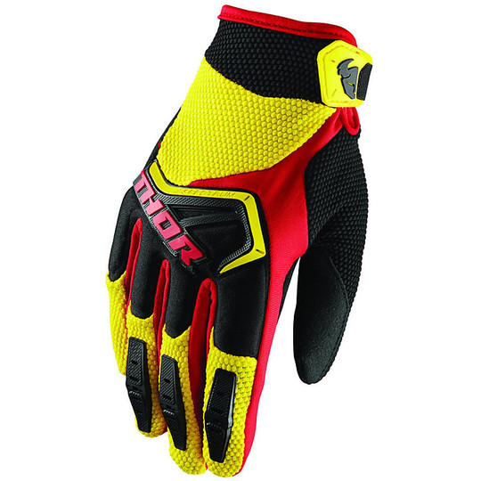 Moto Cross Enduro Gloves Thor S8y Spectrum 2018 Yellow Black Red
