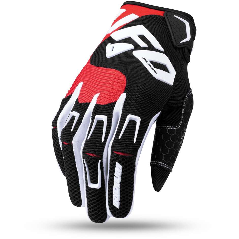 Moto Cross Enduro Gloves Ufo IRIDIUM Black Red