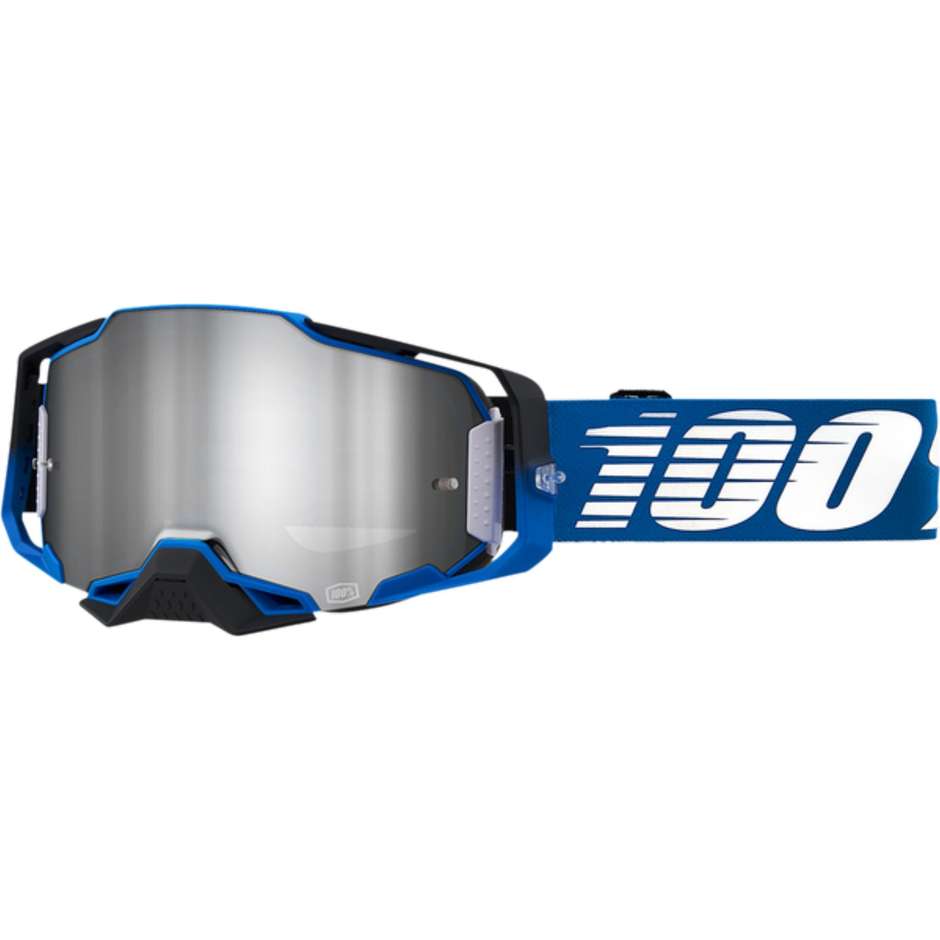 Moto Cross Enduro Goggles 100% ARMEGA Rockchuck Silver Lens