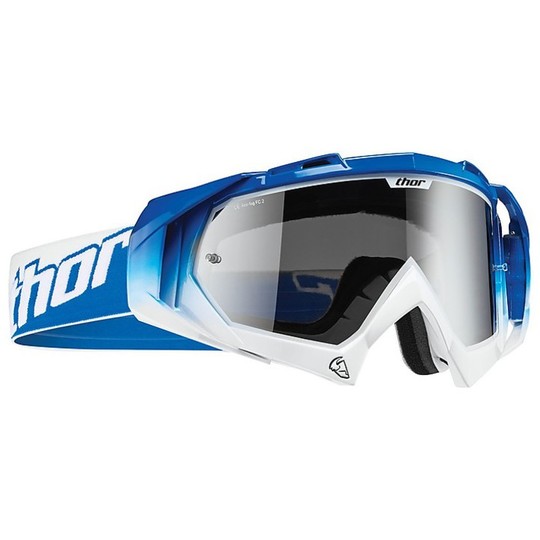 Moto Cross Enduro Goggles Mask Thor Hero 2015 White Blue