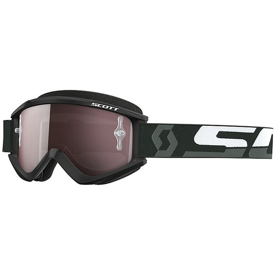 Moto Cross Enduro Goggles Scott Recoil XI Weiß-Schwarz-Silber-Objektiv