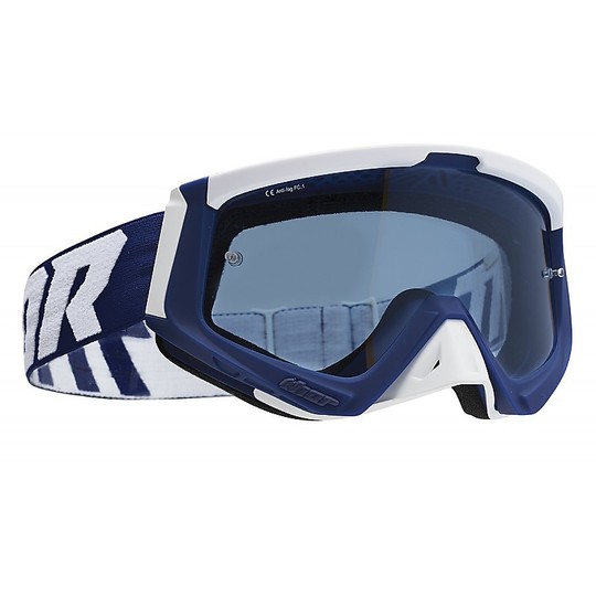 Moto Cross Enduro Goggles Thor Sniper S20 Navy Blue white Blue Lens