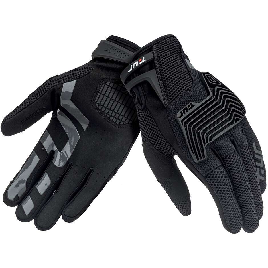 Moto Cross Enduro Handschuhe T'ur G-THREE PRO Schwarz