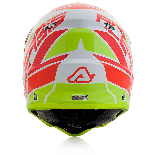 Moto Cross Enduro Helm Acerbis Auswirkungen 3.0 Rot / Gelb Fluo