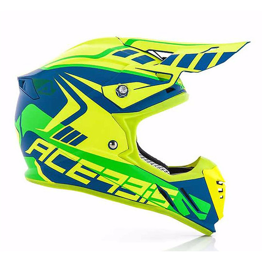 Moto Cross Enduro Helm Acerbis Profil 3.0 Skinviper Fluorescent Gelb / Blau