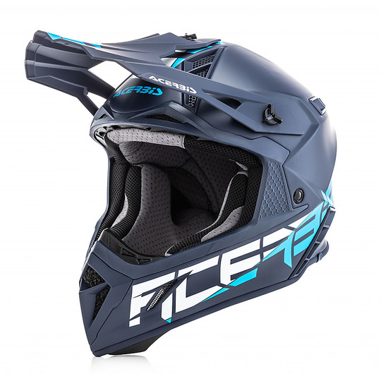 Moto Cross Enduro Helm Acerbis STEEL Carbon Blue Carbon