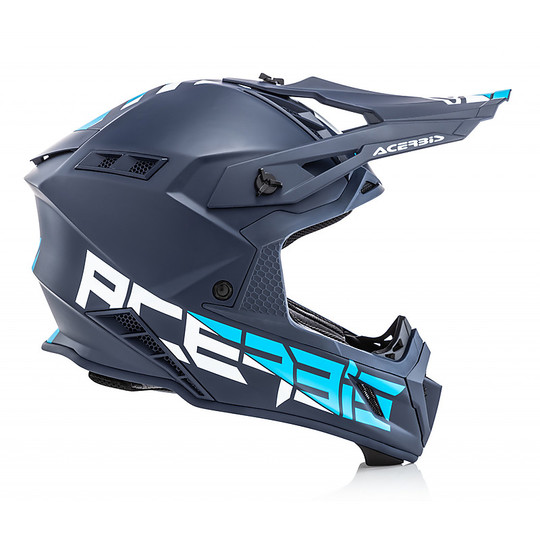 Moto Cross Enduro Helm Acerbis STEEL Carbon Blue Carbon