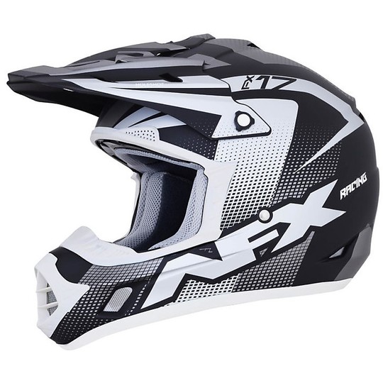 Moto Cross Enduro Helm AFX FX-17 Holeshot Grau Schwarz Weiß
