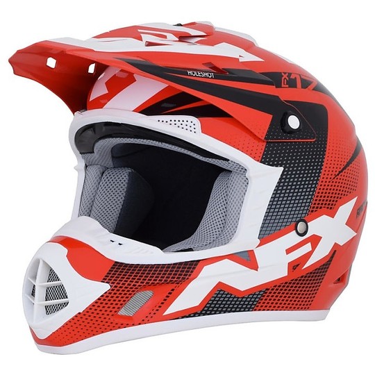 Moto Cross Enduro Helm AFX FX-17 Holeshot Rot Schwarz Weiß