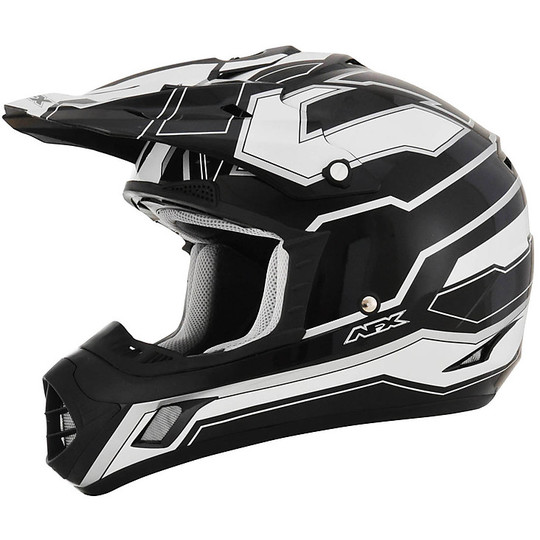 Moto Cross Enduro Helm Afx FX-17 Werke Weiß Gloss Black