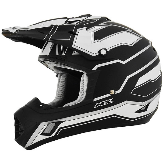 Moto Cross Enduro Helm Afx FX-17 Werke Weiß Matt Black